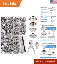314PCS Marine Grade Stainless Steel Canvas Snap Kit with Setting Tools in Silver