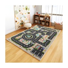 Kids Rug Playroom Car Play Mat Evening City ABC Star Design 2x4 Feet Decor
