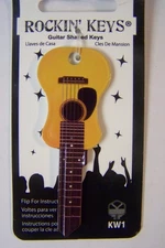 Guitar shape Acoustic Kwikset KW1 house key blank.