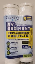 CLEAR2O CPP1002 RV Sediment Pre-Filter Cartridge 5 Micron 10” Replacement