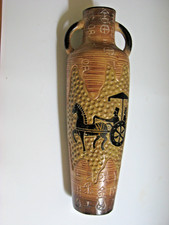Greek Pottery Vase Ceramic Hand Painted Horse Motif Corinthian 14.5"
