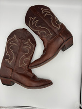 Justin Mens Brown Bay Apache Full Grain Leather Buck Western Cowboy Boots Size 9