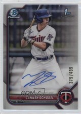 2022 Bowman Draft Chrome Pick Refractor /499 Tanner Schobel #CDA-TSL Auto 19hu
