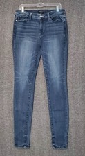 Judy Blue Jeans Womens Size 15/32 Skinny Fit Dark Blue Stretch Denim Whiskered