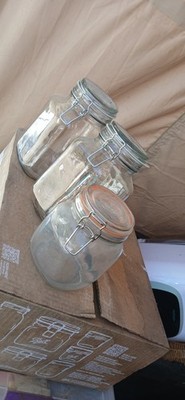3 Kilner Square Clip Top Jars