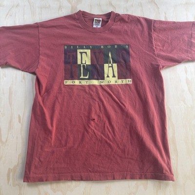 Vintage Billy Bob's Texas Fort Worth Shirt Mens XL Red Graphic Tee T-Shirt USA