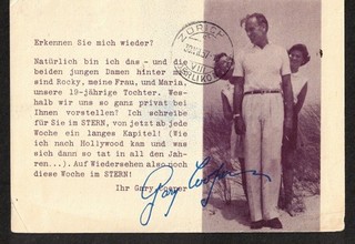 Gary Cooper American Actor Original Signed Autograph Postcard Dated 1957