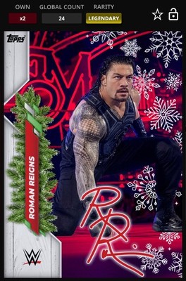 WWE Topps Slam Holiday Collection DIGITAL Roman Reigns Red Legendary 50 cc