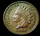 1864 COPPER NICKEL INDIAN HEAD CENT UNCIRCULATED! 4 DIAMONDS! A beautiful coin!