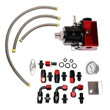 Universal EFI Fuel Pressure Regulator Kit -Aluminum Black+Red (0-100 Black&Red