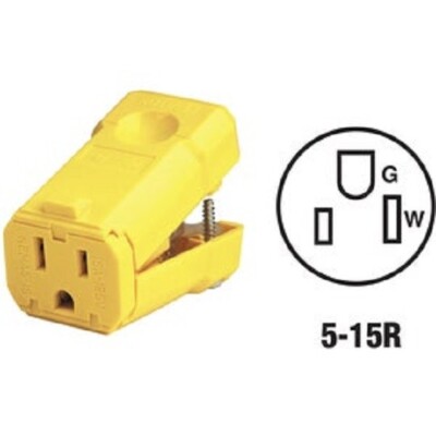 (20)-Leviton 15A 125V 3-Wire 2-Pole Python Electrical Cord Connector 081-5259VY