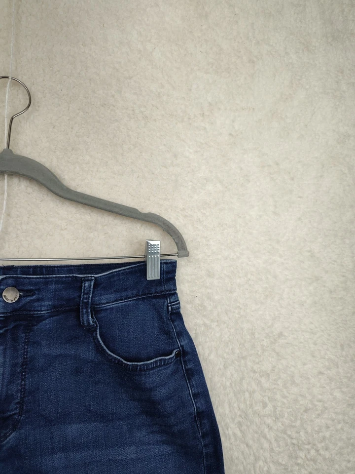 Pantalón Corto Nine West Mujer 6 Azul Mezcla Algodón Recto Calce Regular Corte Denim Foto 3 de 4