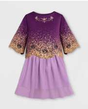 Girls Disney Store Princess Jasmine Dress Gown - Purple Gold Size 7-8
