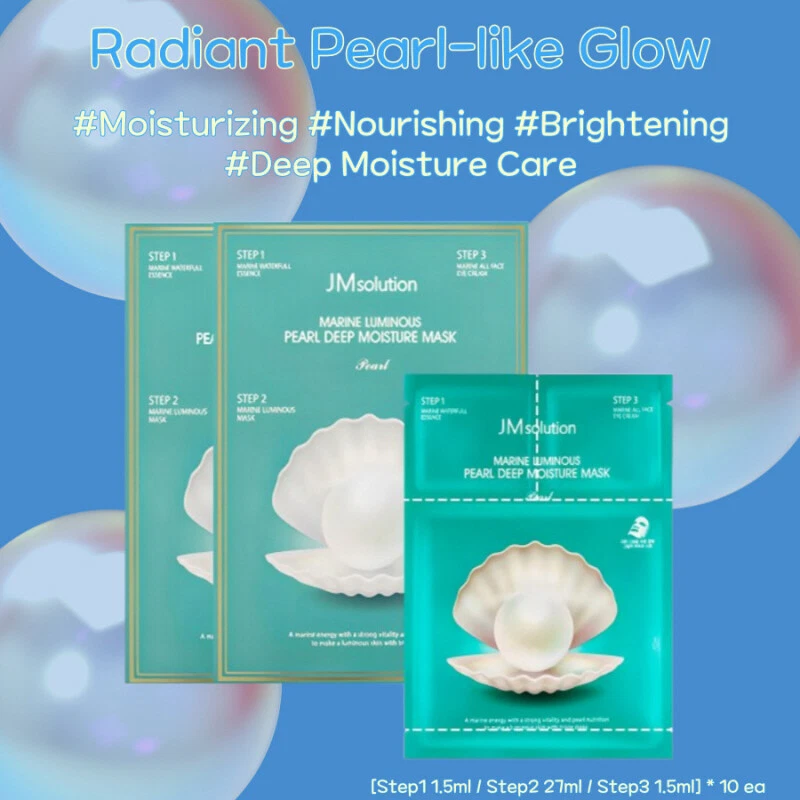 K-Beauty Sheet Mask/JMsolution Marine Pearl Mask - Deep Moisture & Brightening - Image 2 of 4