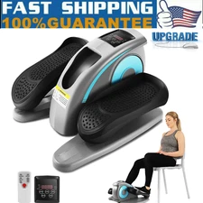 Under Desk Elliptical Machine,Electric Pedal Bike Exerciser Trainer+LCD Monitor@