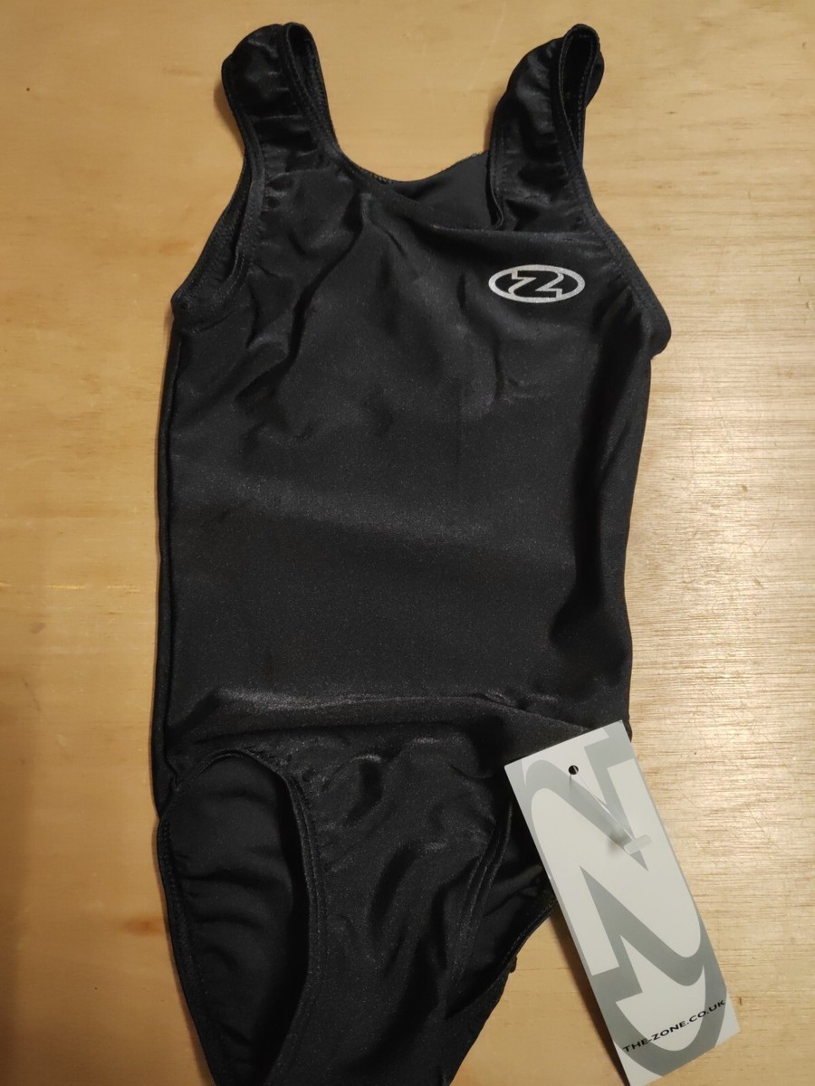 THE ZONE GIRLS GYMNASTICS SLEEVELESS LEOTARD BLACK UK 26