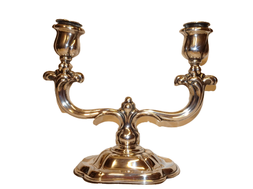 SOLID SILVER A835 BELGIUM SILVER CANDLESTICK CANDELABRA ANTIQUE ARGENT ZILVER - Picture 2 of 10