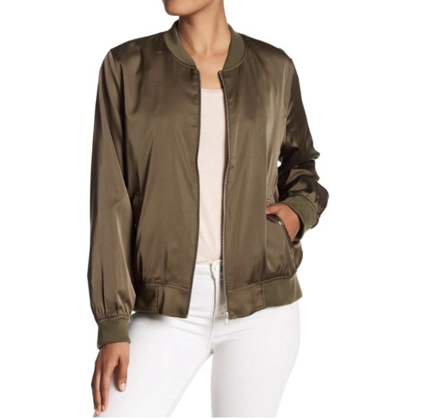 Philosophy Bomber Jacket Olive Green Petite Small NWT 88 eBay