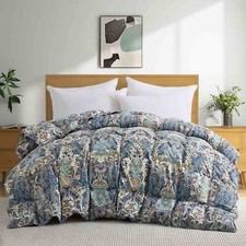 PEACE NEST Oversize Boho Paisley Flower Down Comforter King or Queen Bed Blanket