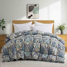 PEACE NEST Oversize Boho Paisley Flower Down Comforter King or Queen Bed Blanket