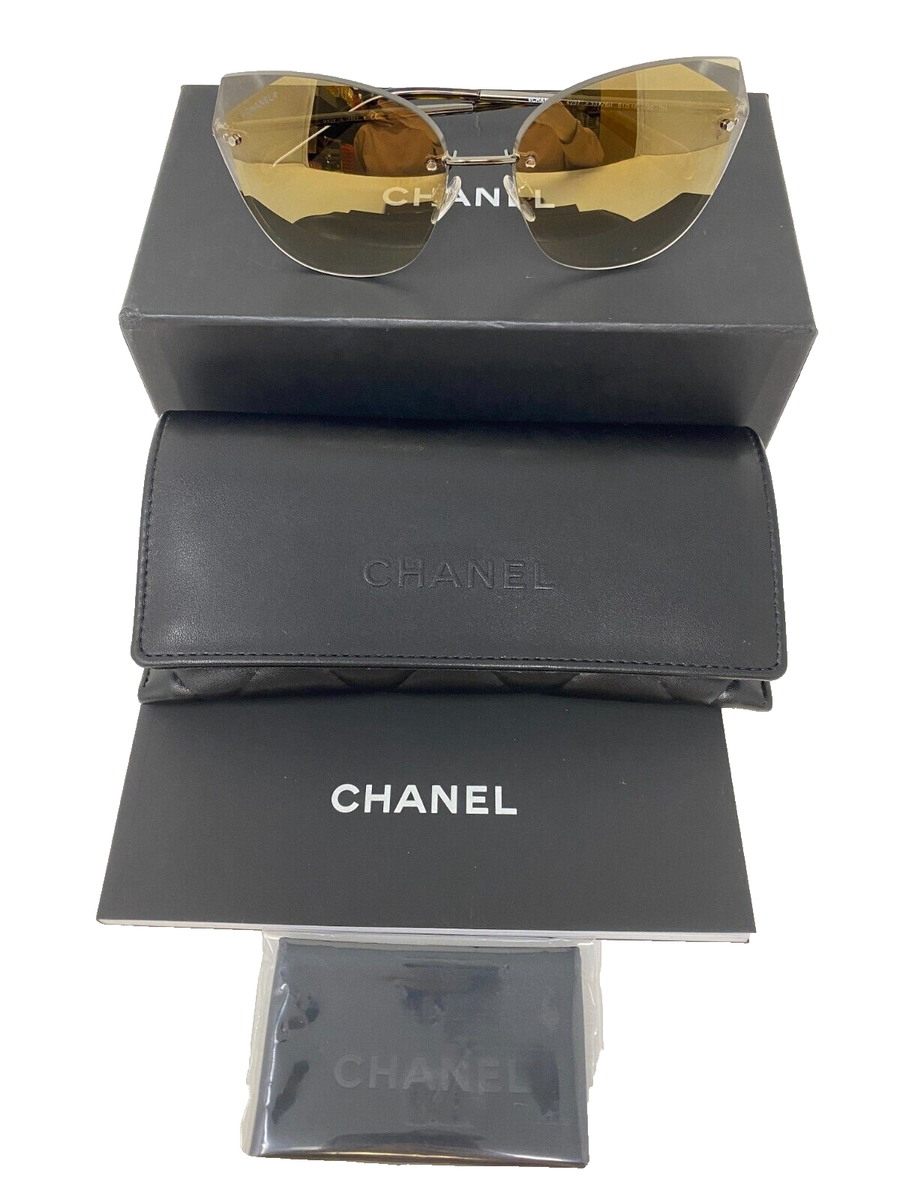 Chanel 4237 c.337/6H Cat Eye Rimless Mirrored Sunglasses 61/16