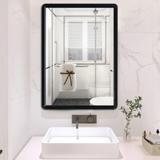  Large Rectangle Bathroom Mirror Wall Mounted Vanity Makeup Mirror Metal Frame