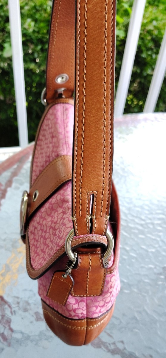 Coach Vintage F10926 Soho Y2K Pink Signature C Canvas Leather