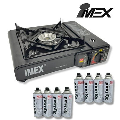 IMEX Camping Butan Gaskocher Outdoor im Tragekoffer Gaskartuschen Roland+Tasche