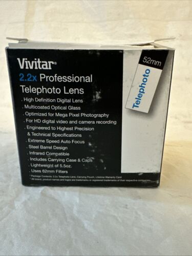 2.2X TELEPHOTO LENS 52mm To Camera NIKON D90 D60 D40 D50 D70 D80 D5300 D7300 2.5 - Picture 3 of 5