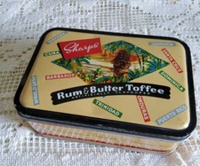 Vtg Edward Sharp & Sons Metal Tin Rum Butter Toffee Caribbean Made in England 