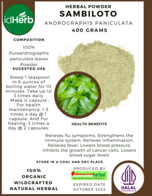 [idHerb] POWDER ANDROGRAPHIS PANICULATA SAMBILOTO Natural Organic Herbal Herbs