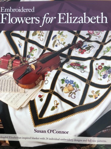 Embroidered Flowers for Elizabeth Susan O'Connor Elizabethan Inspired Blanket - Imagen 1 de 14