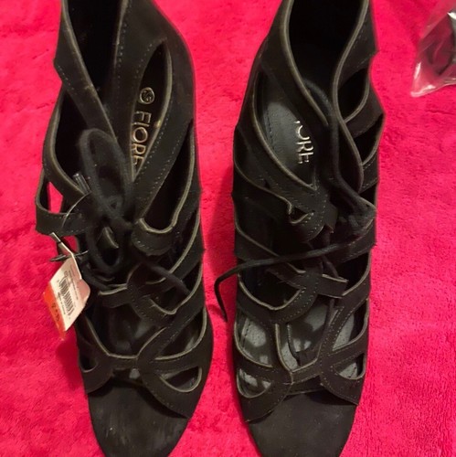 Matalan Ladies Black Heels With Laces BNWT | eBay