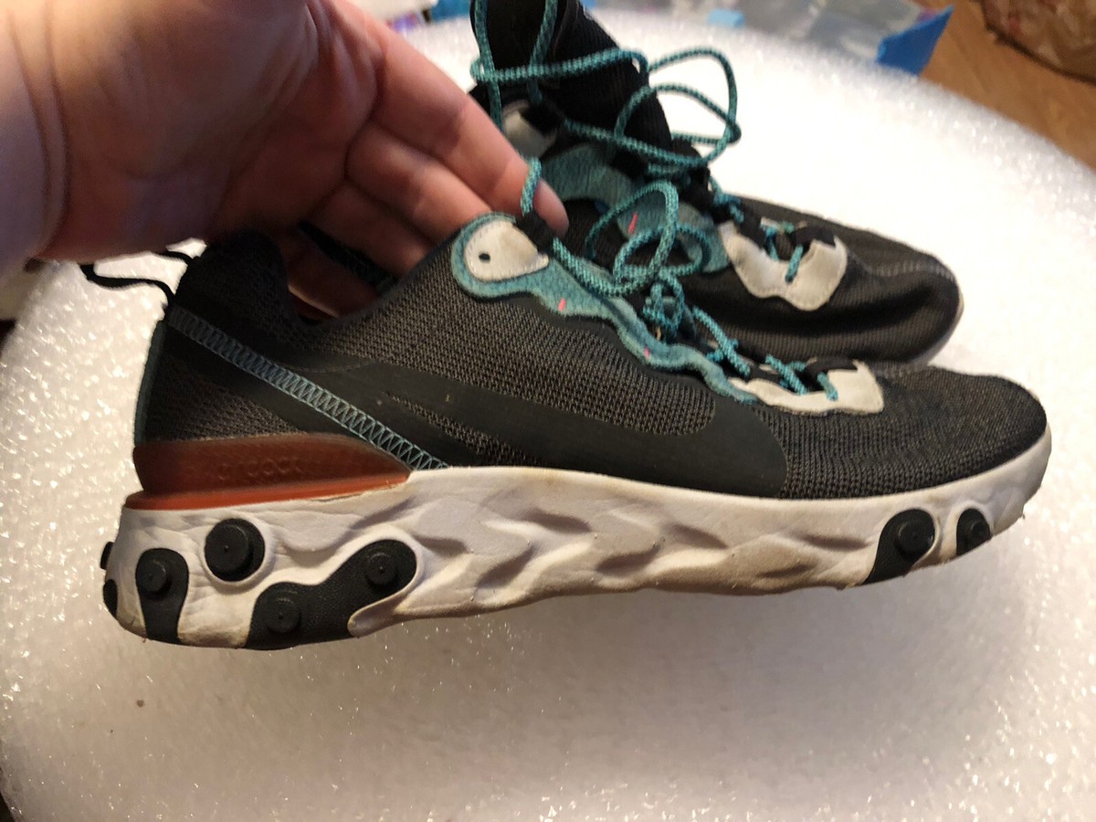 Nike Mens React Element 55 SE Anthracite Blue Fury Sneakers CD2153-001 Size 