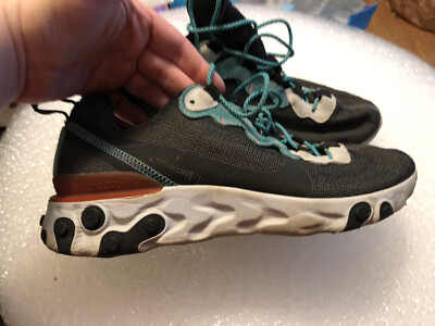 Nike Mens React Element 55 SE Anthracite Blue Fury Sneakers CD2153-001 Size 8.5