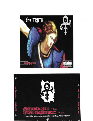 Prince-The Truth/Don't Play Me **Promo CD Paper Inserts** NO DISC.