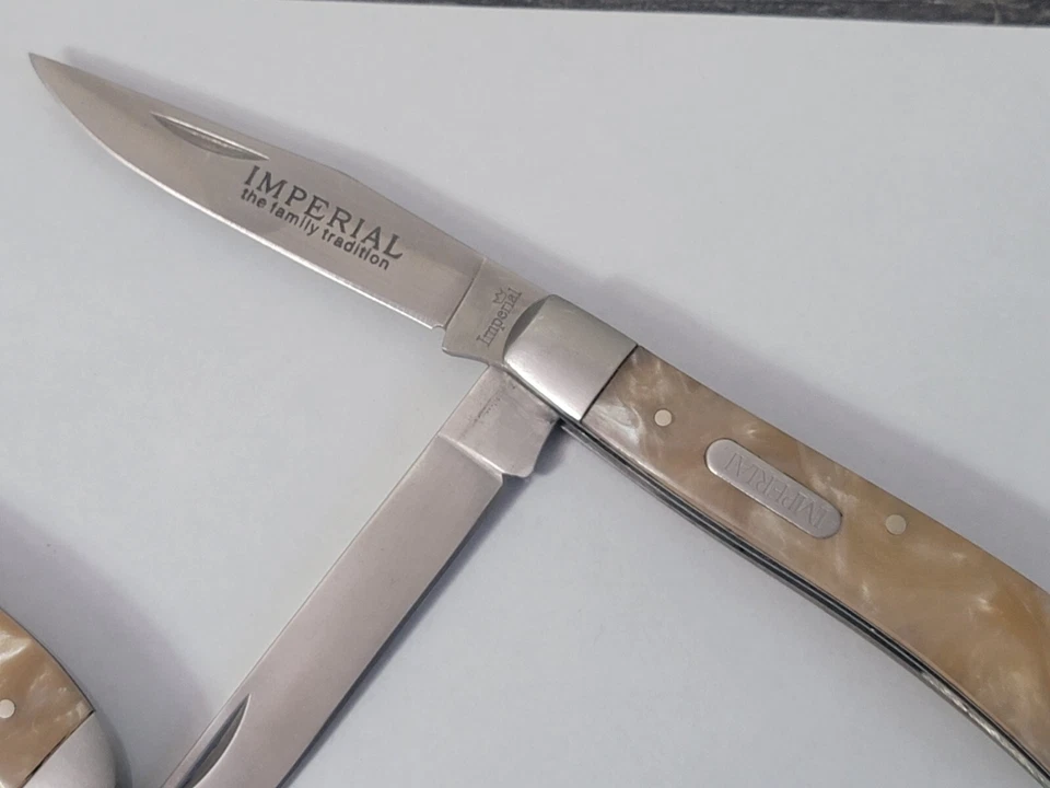 Juego de 3 Cuchillos de Bolsillo Imperiales Perloide 2 Hojas Foto 2 de 4