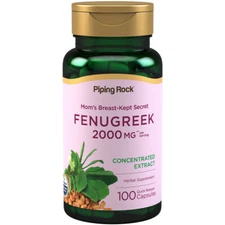Fenugreek Seed Extract | 2000mg | 100 Capsules | Non-GMO | by Piping Rock