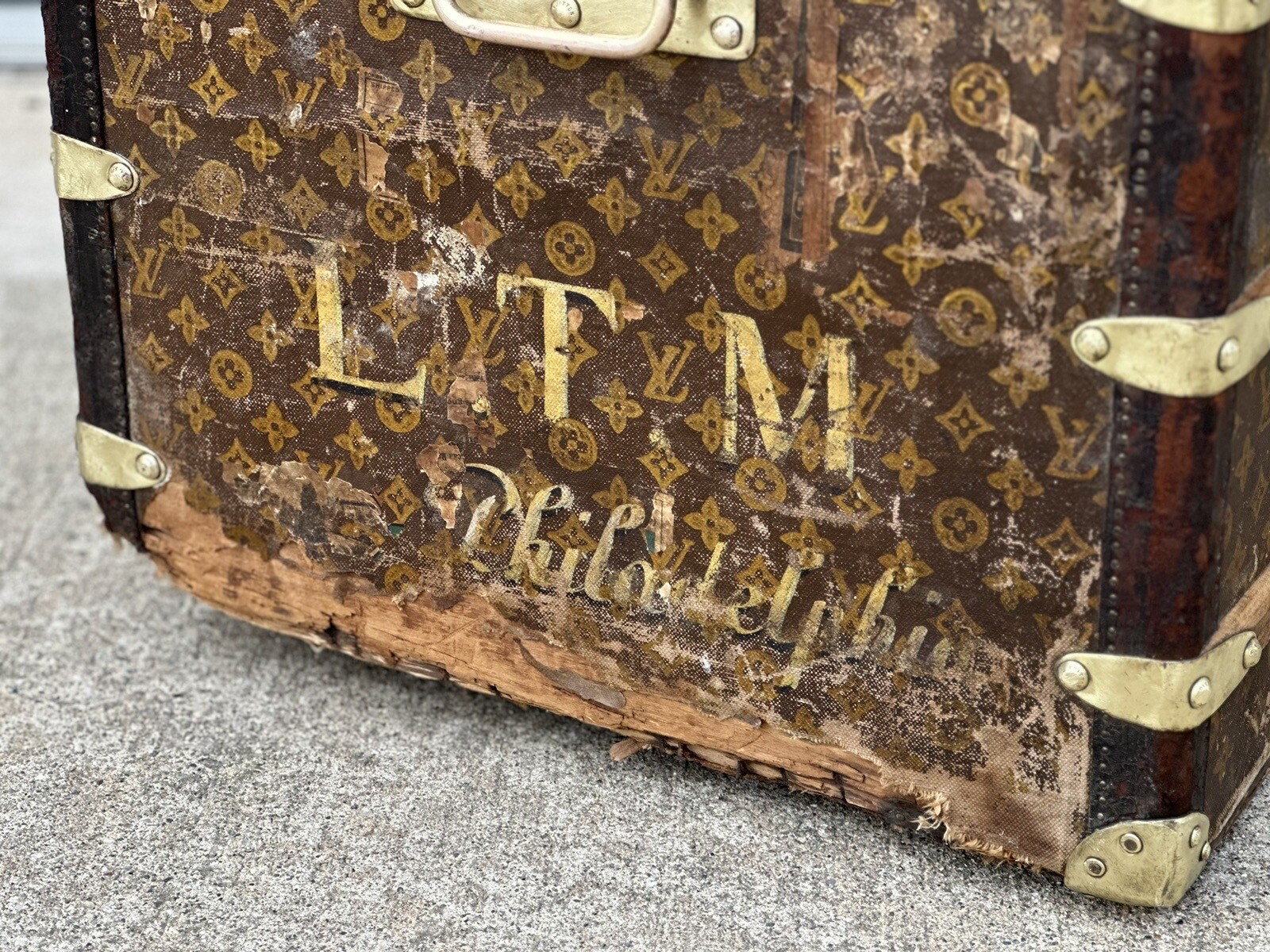 Louis Vuitton Monogram Small Steamer Trunk Antique Luggage Damaged eBay