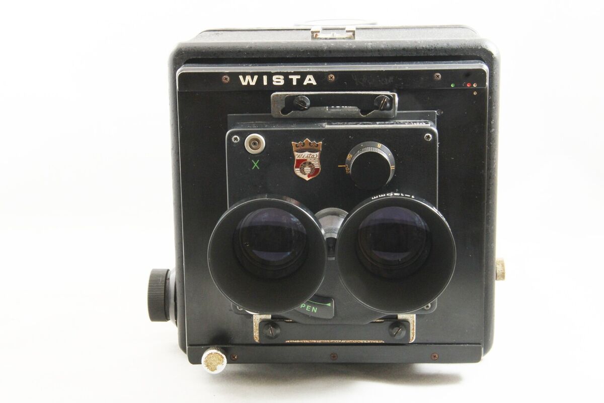 【美品】【WISTA/ウィスタ】 f=130mm 1:5.6/2眼カメラ Wista 4x5 TLR ID Stereo Camera Wistar 130mm F5.6 Lens and Back