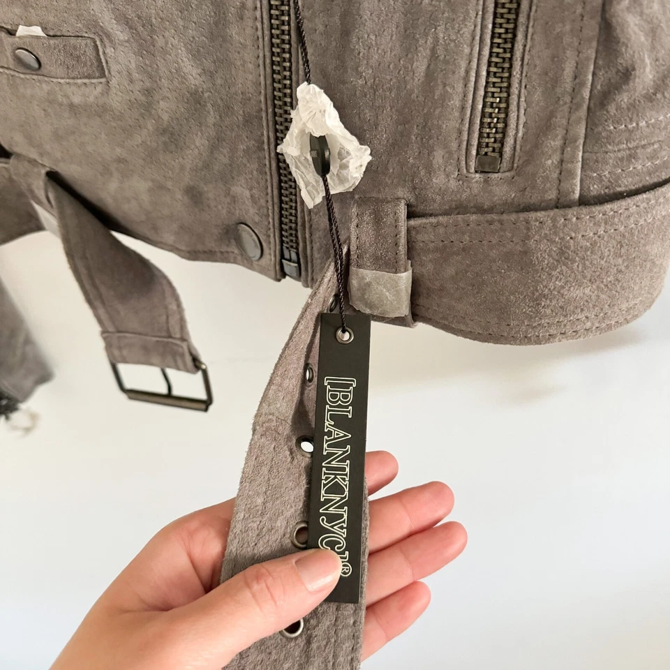 NWT BlankNYC Gray Suede Moto Jacket XS - Image 4 of 4