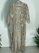 Vintage Expressions California Dynasty Robe Women Large Satin Lace Trim Peignoir