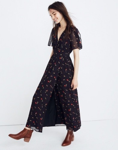 Madewell NWT Tulip-Sleeve Maxi Dress in 