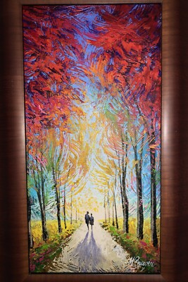 Framed Mark Braver Hand Signed Original Painting Acrylic on Canvas Art