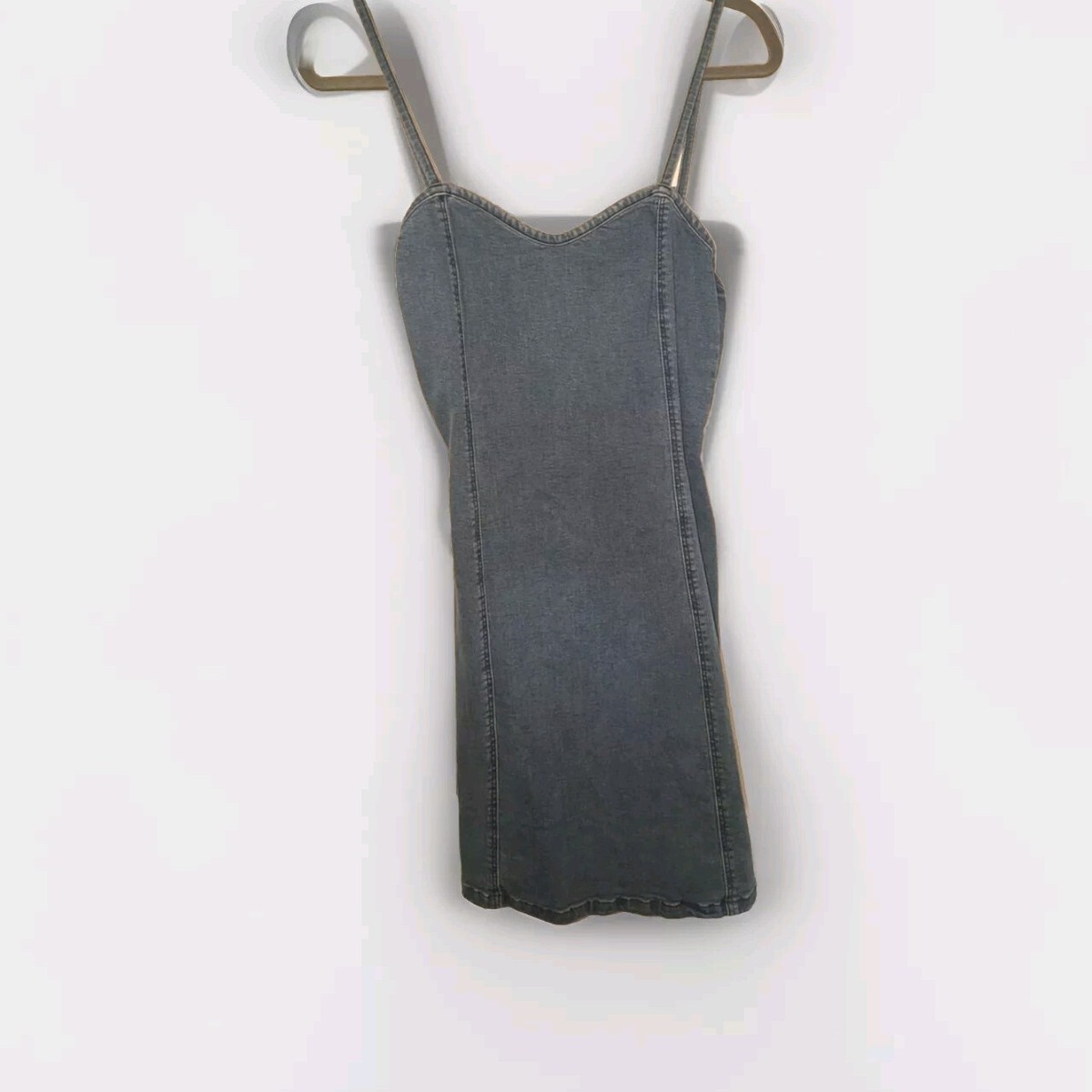 TALLY WEIJL Sweetheart neckline Sabrina Carpenter 90s denim dress 8-10 |  eBay UK