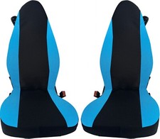 coprisedili auto smart for two cotone nero/turchese 100% made in italy