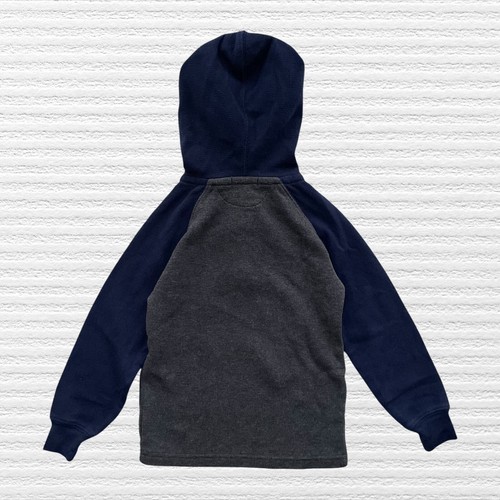 Ralph Lauren Toddler Boys Waffle Knit Hoodie Blue Gray Long Sleeve Red Pony 4/4T - Picture 2 of 11