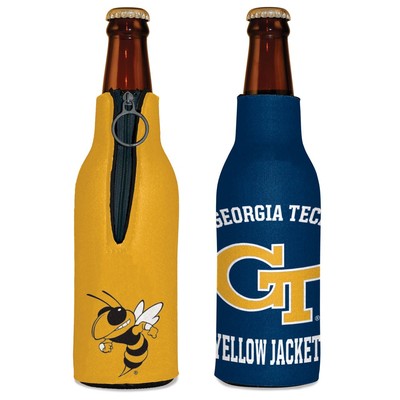 GEORGIA TECH YELLOW JACKETS 12 oz 2 SIDED DESIGN INSULATED BOTTLE HOLDER NEW
