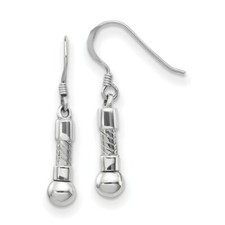 Short Bead Dangle Earrings .925 Sterling Silver Shepherd Hook Reflection Beads