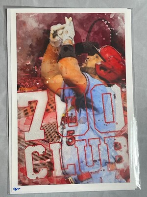 Albert Pujols St. Louis Cardinals 4x6 Sketch Photo John Rudolph Signed